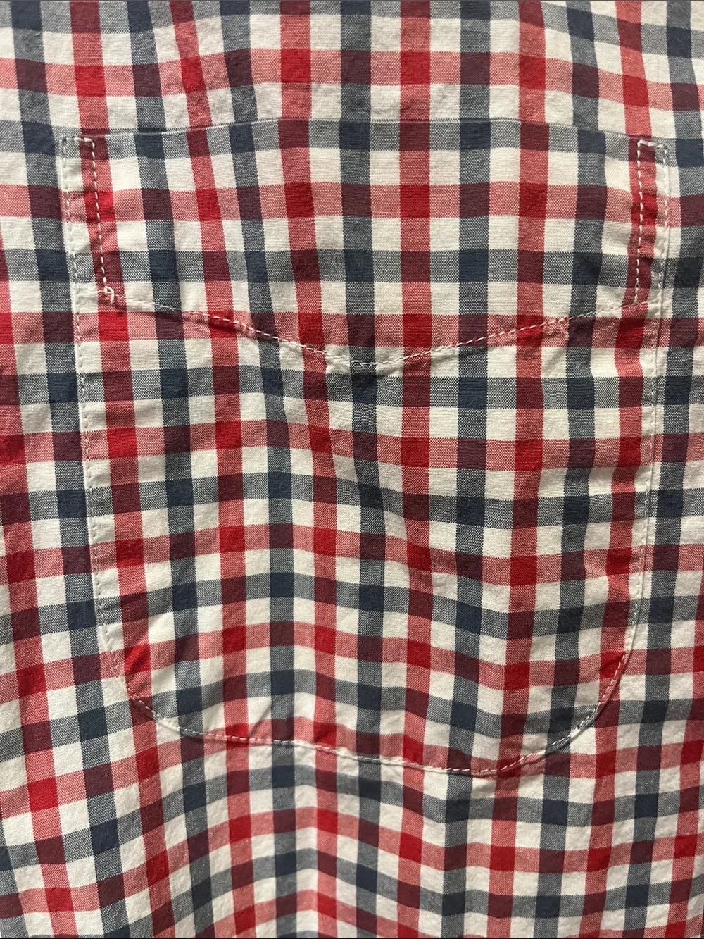 J. Crew Red, Navy & White Gingham Button-Down Shirt